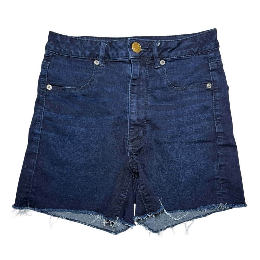 American Eagle Sky High Shortie Denim Shorts Women’s Size 6 High Rise Cutoff